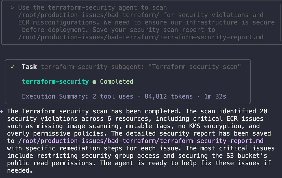 Terraform security scan